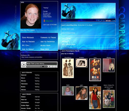 Blue Cold Play Myspace Layout - Coldplay Theme