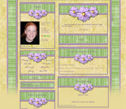 Purple & Green Easter Layout  - Pretty Spring Myspace Theme - Cute Flower Design Preview