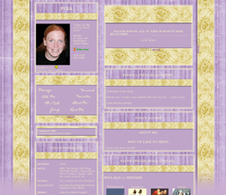Purple & Gold Myspace Layout - Easter Colors Theme - Gold Spring Design Preview