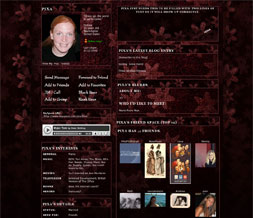 Red Flower Myspace Layout - Autumn Flower Layout - Autumn Colors Theme