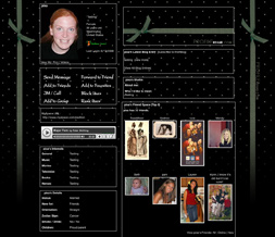 Black & Green Polkadots Myspace Layout - Green Polkadotted Background