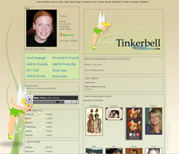 Tinkerbell Myspace Layout - Disney Background - Tinkerbell Theme Preview