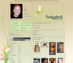 Tinkerbell Myspace Layout - Disney Theme - Tinkerbell Layout Preview