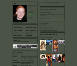 Plain Sage Green Skinny Layout - Skinny Green Myspace Layout - Skinny Green Theme Preview