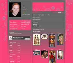 Grey & Pink Bubbles Myspace Layout - Pink & Gray Plain Backgrounds