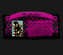 Pink & Black Punk Skulls Hide Everything Layout - Punk Hide Everything Theme