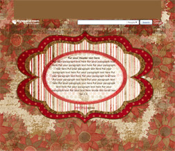 Red & Green Flowery Hide Everything Layout - Striped Polkadotted No Scroll Layout