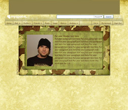 Camouflage Hide Everything Layout - Military No Scroll Layout for Myspace