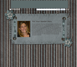 Blue & Brown Flower Hide Everything Layout -  Blue Hide Everything Theme