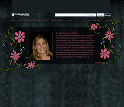 Pink & Black Flowery Hide Everything Layout - Cute No Scroll Layout w/ Flowers