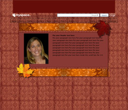 Burgundy Autumn Hide Everything Layout - Fall Leaves No Scroll Layout Preview