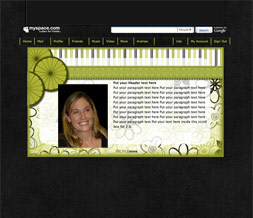 Free Lime Green & Black Hide Everything Layout - Flowery Striped No Scroll Layout