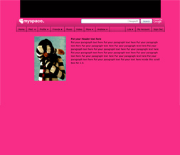 Solid Hot Pink Hide Everything Layout - Hot Pink with Black Text No Scroll Layout Preview