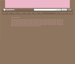 Solid Brown & Pink Hide Everything Layout - Plain Brown & Pink No Scroll Layout Preview