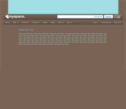 Solid Brown & Blue Hide Everything Layout - Brown with Blue Text No Scroll Layout