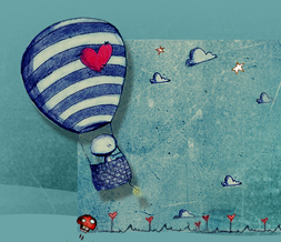 Cute Hot Air Balloon Hide Everything Layout-Stars & Clouds Love No Scroll Layout