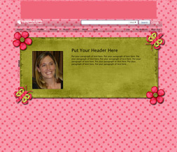 Pink & Green Polkadots Hide Everything Layout-Green & Pink Flowers Short Layout Preview