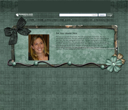 Blue Green Flowery Hide Everything Layout- Blue Vintage Hide Everything Theme