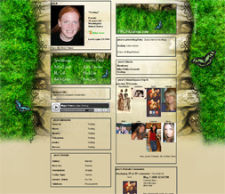 Skinny Butterfly Myspace Layout - Green Grass Celtic Layout Preview