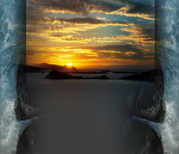 Ireland Ocean Myspace Theme - Blasket Islands Layout - Sunset Background