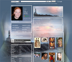 Blue & Green Lighthouse Myspace Layout-Sunset Theme-Sunset Background