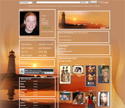 Sunset & Lighthouse Myspace Layout - Sunset Scenic Theme for Myspace