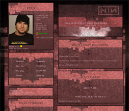 Nine Inch Nails Myspace Layout - NIN Layout - Red NIN Theme