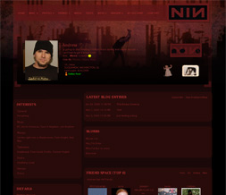 Nine Inch Nails Myspace Design - Red & Black NIN Layout -  Nine Inch Nails Theme