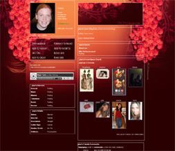 Pink Aster Flowers Myspace Layout - Peach Flower Theme - Flower Layout Preview