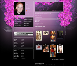 Pink Flowers Myspace Layout- Pink Aster Background- Pink & Black Theme Preview