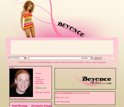 Best Beyonce Myspace Layout - Cool Beyonce Theme Preview