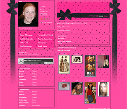 Pink with Black Hearts Myspace Background - Pink & Black Layouts