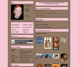 Skinny Plain Pink & Brown Myspace Layout - Plain Skinny Theme