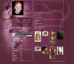 Pink Cherry Blossom Myspace Layout-Flower Theme-Girly Flowers Layout Preview