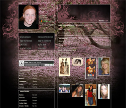 Pink Cherry Blossoms Theme - Cherry Tree Myspace Layout Preview