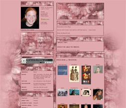 Skinny Pink Sunflower Myspace Layout - Tiny Flower Layout - Skinny Flower Theme Preview