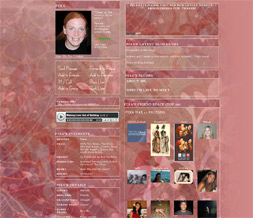 Pink Flowery Myspace Layout - Pink Flowers Theme - Pink Flower Design Preview