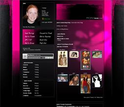 Pink & Black Punk Myspace Layout - Abstract Pink Theme - Punk Layout Preview