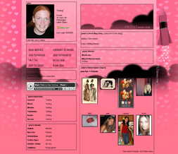 Pink Rocket Myspace Layout - Pink Artistic Theme - Pink Girly Background