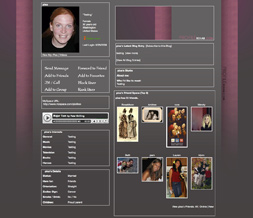 Plain Gray & Pink Myspace Layout - Simple Pink Background - Gray Plain Theme Preview