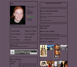 Skinny Purple Myspace Layout - Solid Purple Layout - Plain Purple Theme Preview