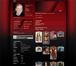 Red & Black Myspace Layout - Black & Red Plain Theme - Red Background Preview