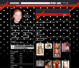 Red & Black Polkadot Myspace Layout - Black & Red Polkadots Background