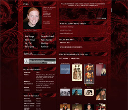 Black & Red Pattern Myspace Layout - Red Floral Theme - Red Victorian Layout Preview