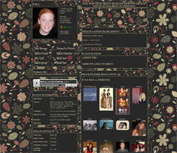 Red & Green & Black Flower Myspace Layout - Black & Green Floral Layout