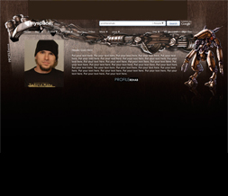 Robot Hide Everything Myspace Layout - Gold Robot No Scroll Layout