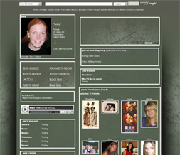 Sage Green Myspace Layout - Abstract Olive Green Theme Preview