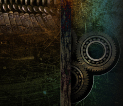 Steampunk Myspace Layout - Dark Background - Steampunk Art Theme Preview