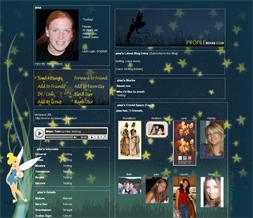 Tinkerbell Profile Layout - New Disney Theme - Tinkerbell Stars Layout