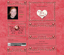 Pink Be My Valentine Layout - New Valentines Day Theme - Hot Pink Hearts Layout